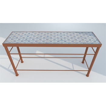 Mosaic House Moroccan tile Dazzle 1-17-2 Table White,   Light Blue,   Sky Blue,    solid zellige, mosaic, zellij, field, pattern, glaze, intricate, classic, traditional, complex 